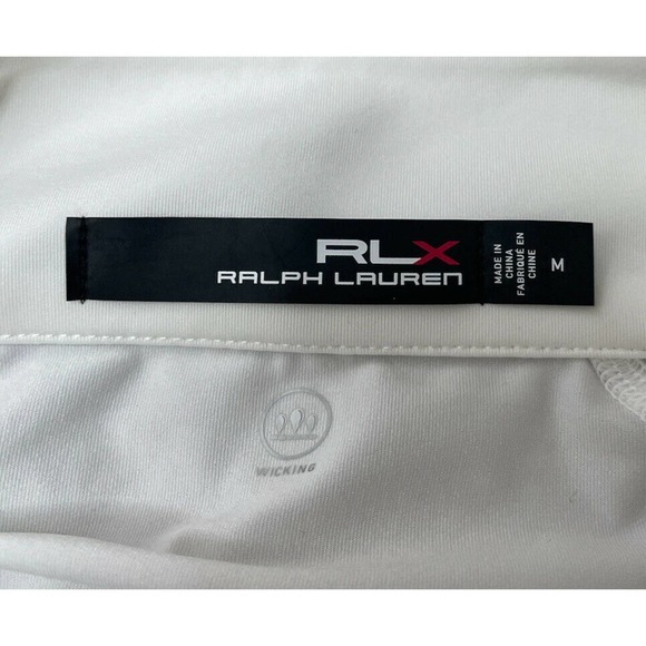 RLX Ralph Lauren Polo White Athletic Half Zip US Open Long Sleeve Size M‎ - Picture 5 of 6